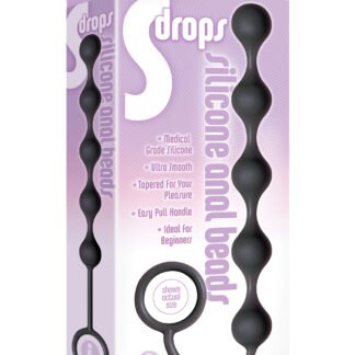 The 9's S Drops Silicone Anal Beads - Black